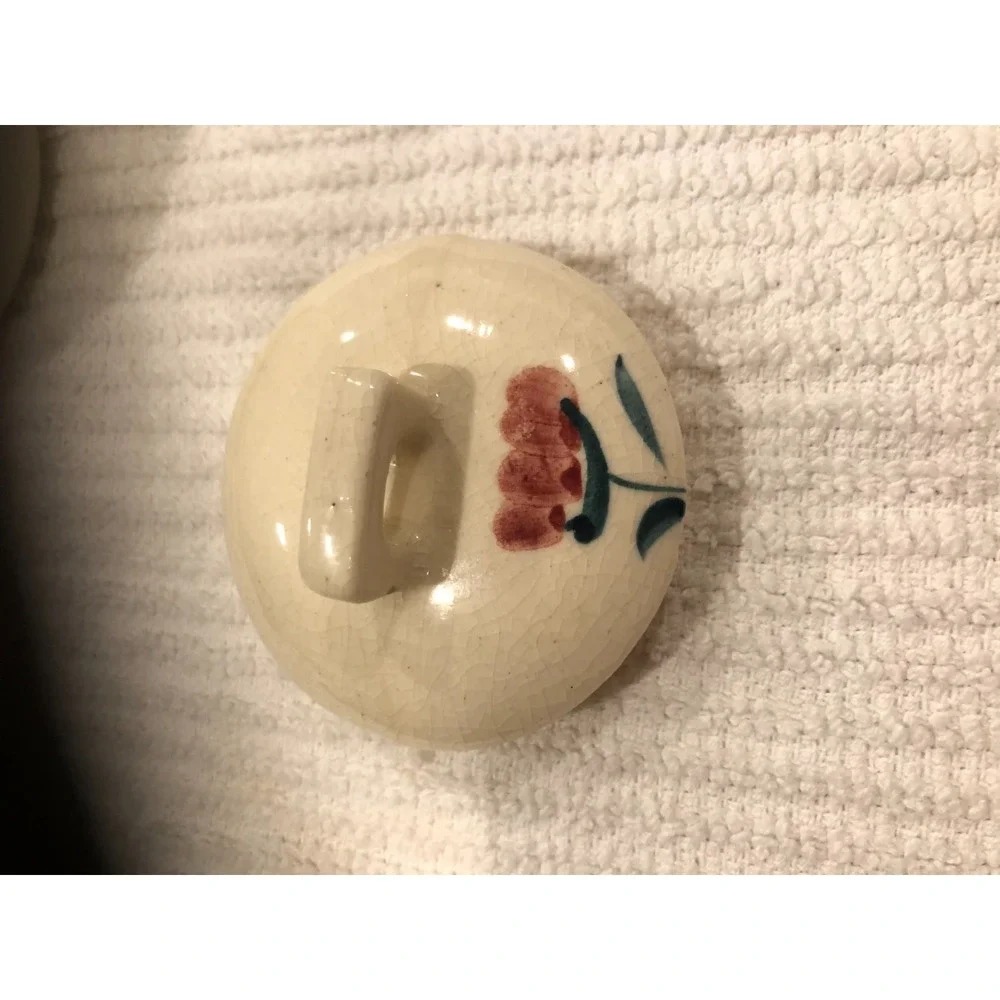 Vintage Made In Japan Sugar Bowl With Lid Flower Pattern Crazed